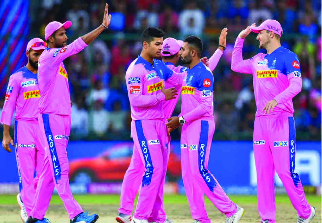 Rajasthan Royals(RR) celebrating wicket.