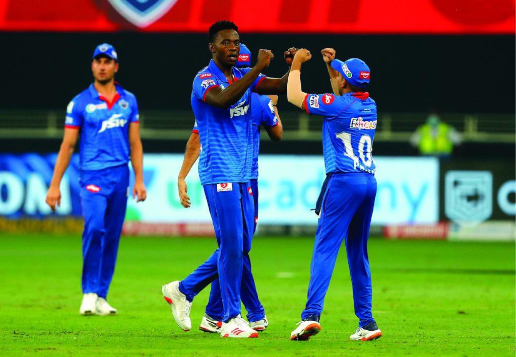 Kagiso Rabada and Prithvi Shaw celebrating (Delhi Capitals)