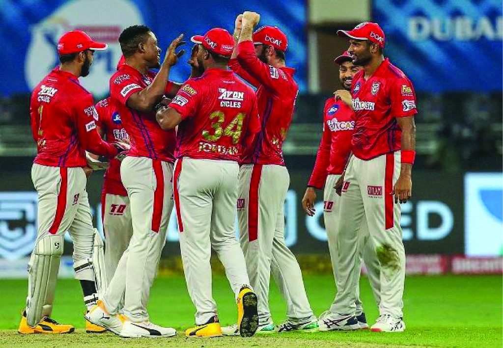 Kings XI Punjab(KXIP)  celebrating wicket