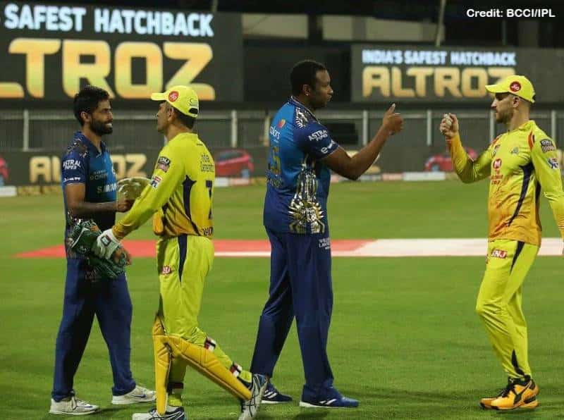 Mumbai Indians (MI) vs Chennai Super Kings (CSK) match IPL 2021 Phase 1 in Delhi.