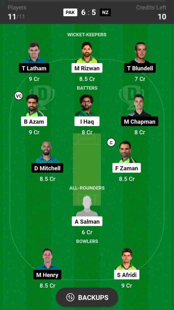 PAK vs NZ Dream11 Prediction