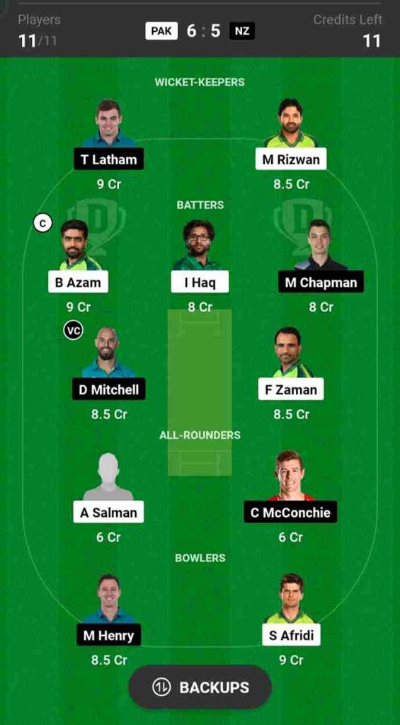 PAK vs NZ Dream11 Prediction