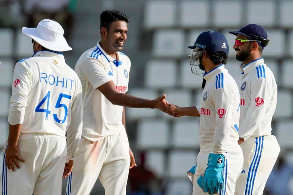 WI vs IND: Ashwin Shone as India beat West Indies By Inning and 141 Runs To Go 1-0 In The Series