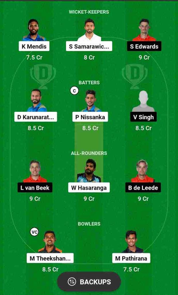 SL vs NED Dream11 Prediction, Harare Sports Club Pitch Report | ICC World Cup Qualifiers 2023 Final Sri Lanka vs Netherlands Dream11 Team