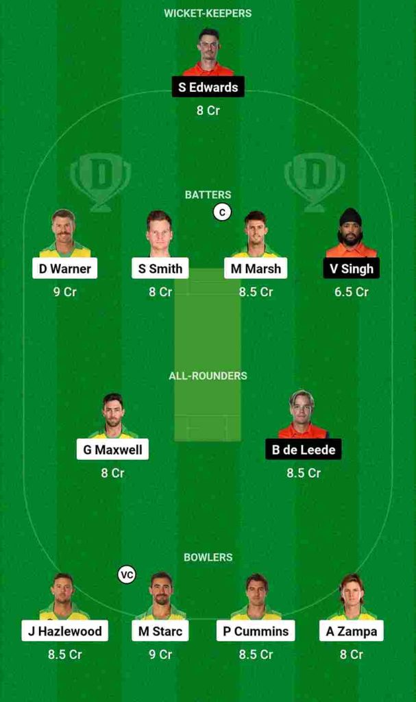 AUS vs NED Dream11 Prediction World Cup Warm-up Match No. 5 | Australia vs Netherlands Dream11 Team, Greenfield International Stadium Trivandrum Pitch Report