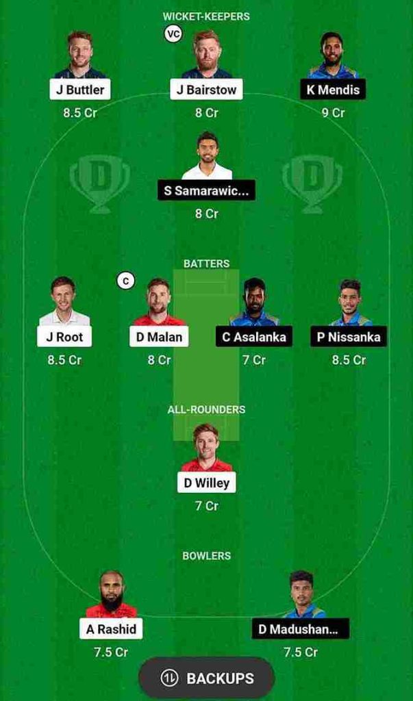 ENG vs SL Dream11 Prediction 25th Match World Cup 2023 | England vs Sri Lanka Dream11 Team, M. Chinnaswamy Stadium Pitch Report