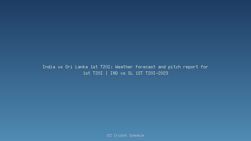 India vs Sri Lanka: Sri Lanka Tour Of India 2023 | India vs Sri Lanka