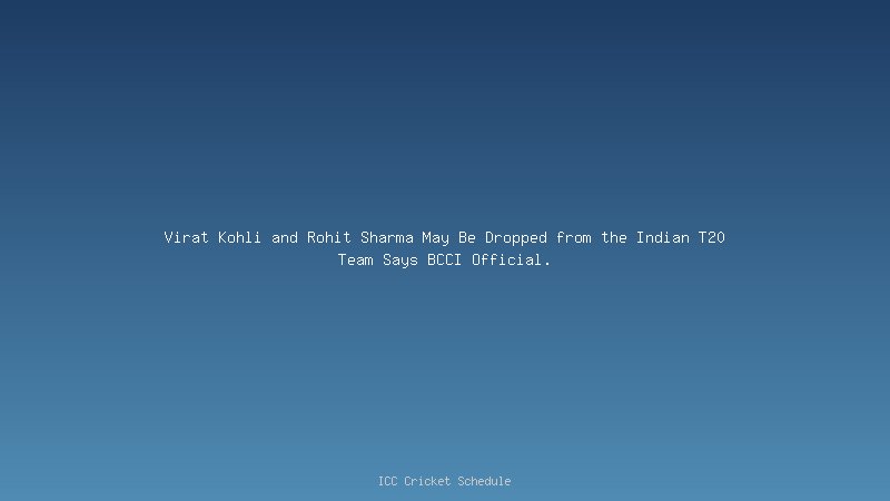 Virat Kohli Replacement