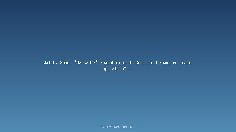Shami 'Ran out' Shanaka at non-striker's End on 98
