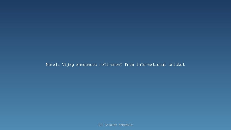 Murali Vijay announces retirement from international cricket