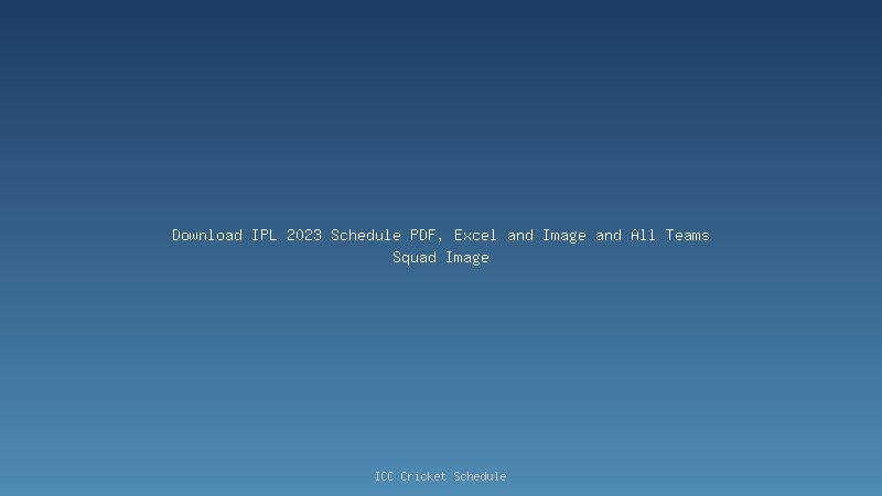 SRH IPL 2023 Schedule
