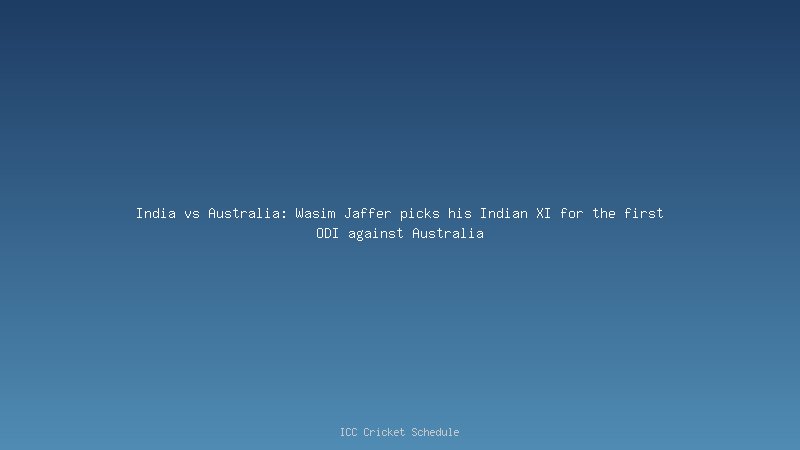 India vs Australia