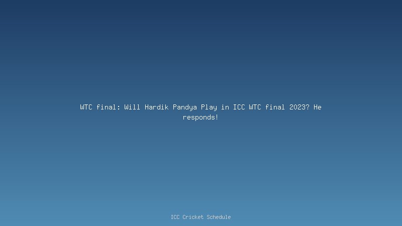 WTC Final: Will Hardik Pandya play ICC WTC final?