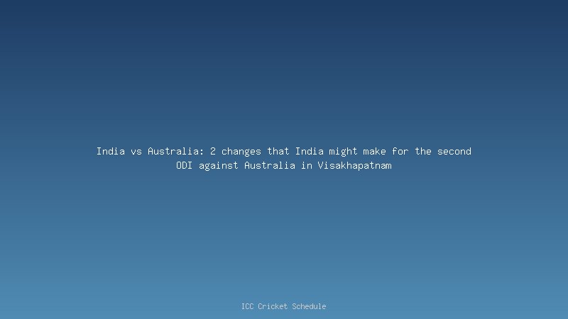 India vs Australia | BCCI