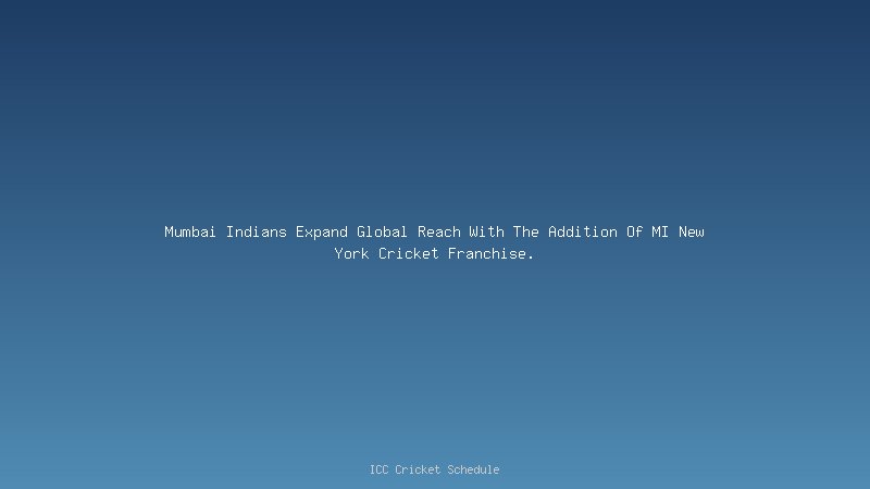Mumbai Indians New York Franchise Draft Players