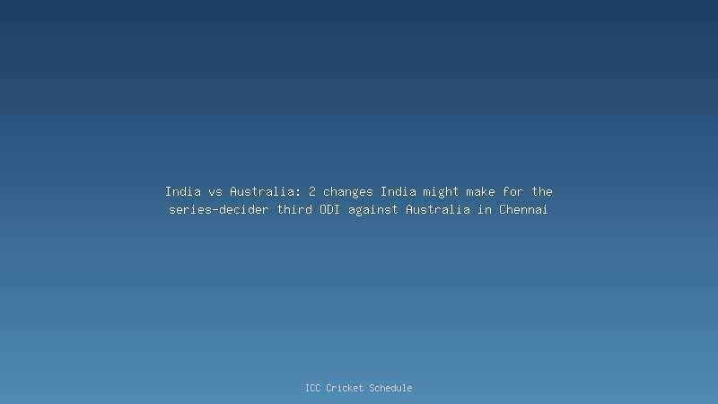 India vs Australia