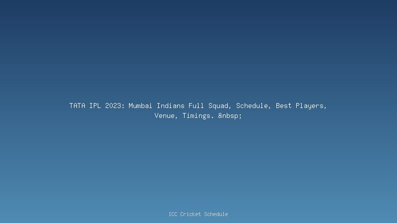 Tilak Varma TATA IPL