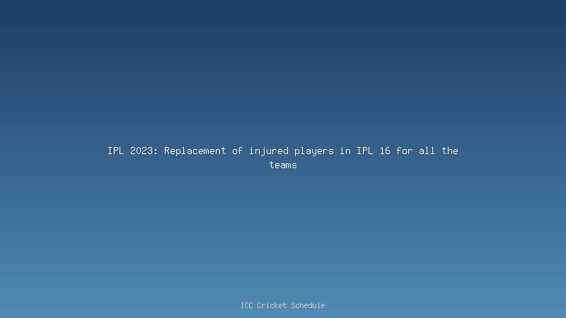 Jonny Bairstow ruled out of IPL 2023; Matthew Short is announced as his replacement