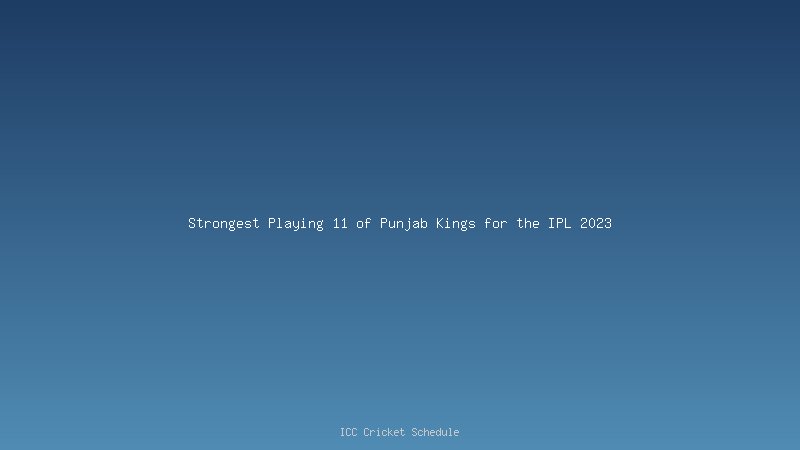 IPL 2023 Punjab Kings
