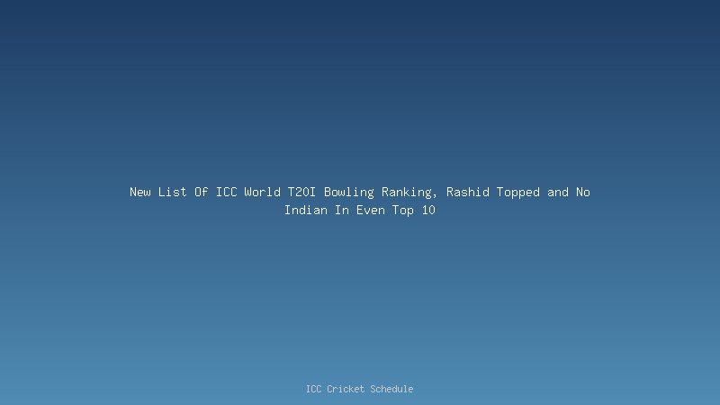 ICC World T20I Bowling Ranking