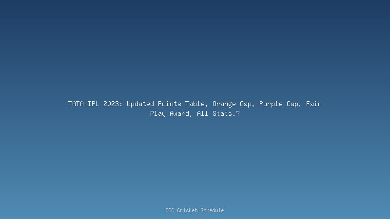 Gujarat Titans TATA IPL 2023