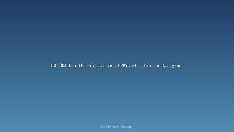 ICC ODI Qualifiers
