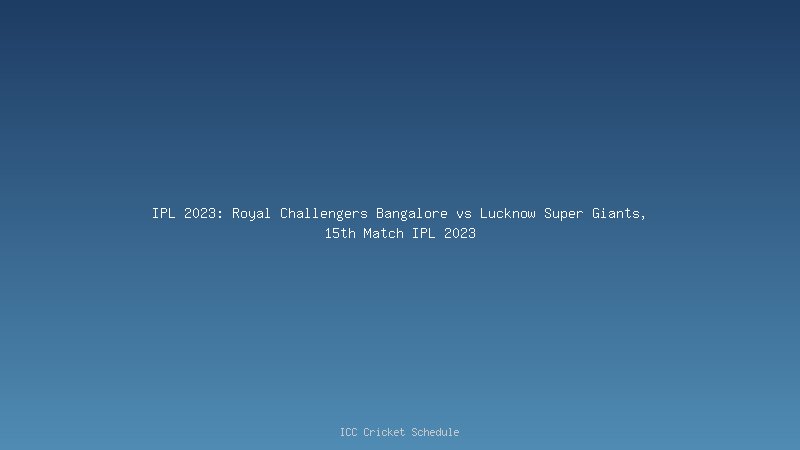 IPL 2023 RCB
