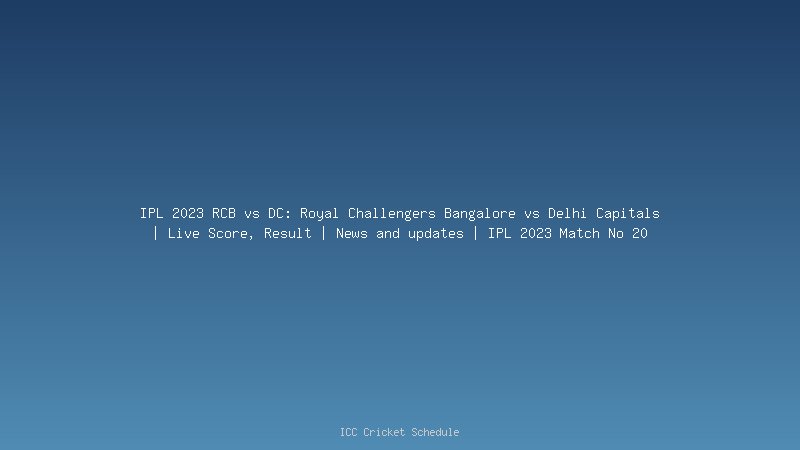 IPL 2023 RCB
