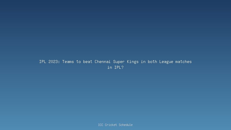 RR VS CSK