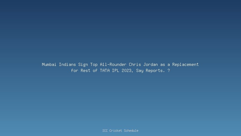 Replacement of Jhye Richardson