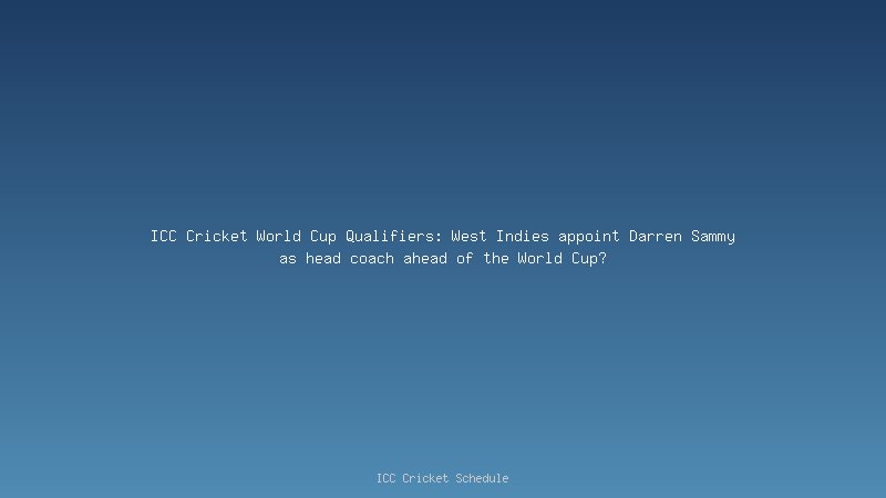 West Indies