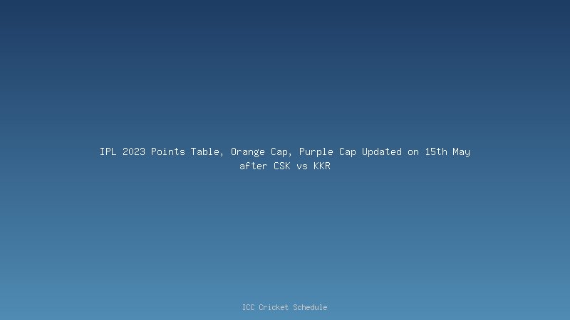 IPL 2023 Points Table, Orange Cap, Purple Cap Updated on 15th May after CSK vs KKR