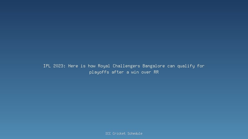 IPL 2023: RCB won by massive 112 runs, Rajasthan Royals 59 all-out