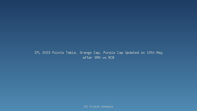 IPL 2023 Points Table, Orange Cap, Purple Cap Updated on 19th May after SRH vs RCB