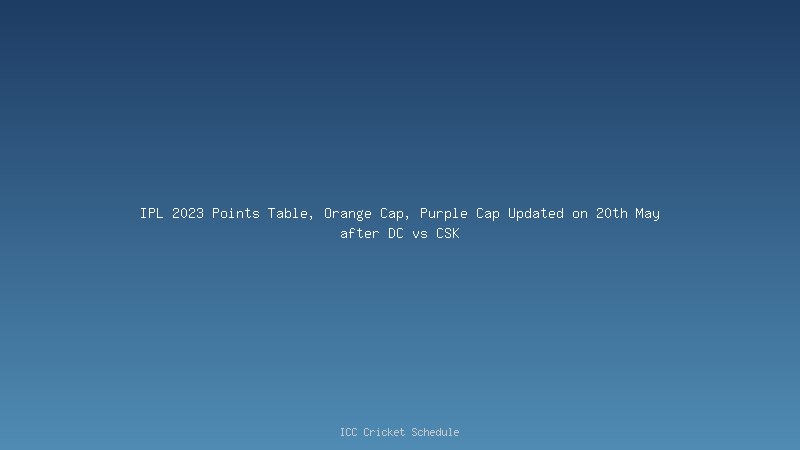 IPL 2023 Orange Cap
