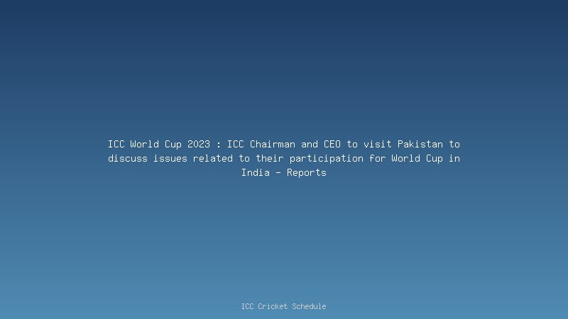 ICC World Cup 2023