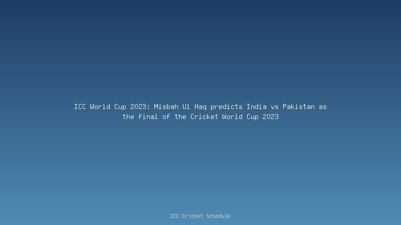 ICC World Cup 2023