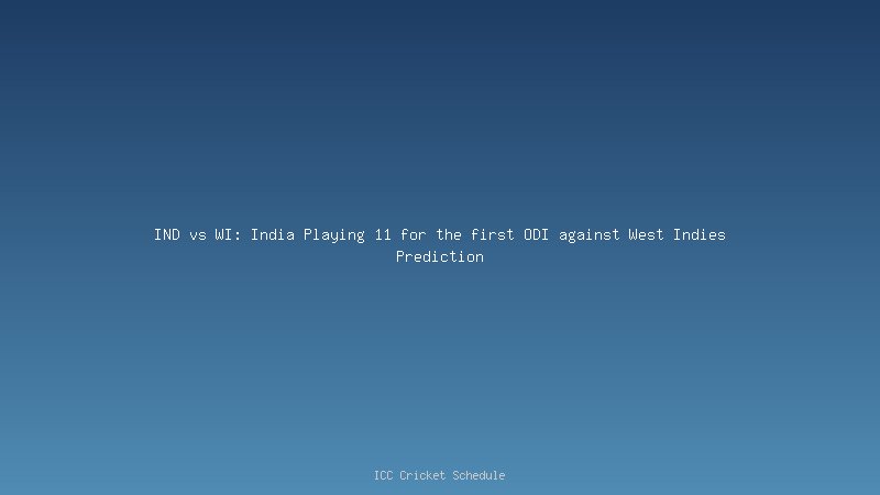 IND vs WI