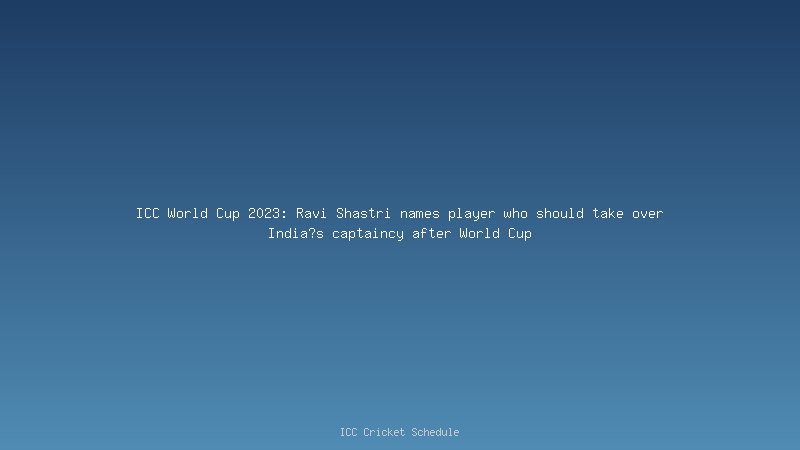ICC Cricket World Cup 2023