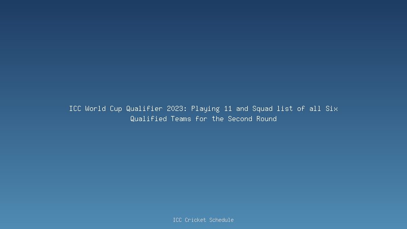 World Cup 2023 Qualifier: Zimbabwe announced their squad for ICC CWC Qualifier 2023