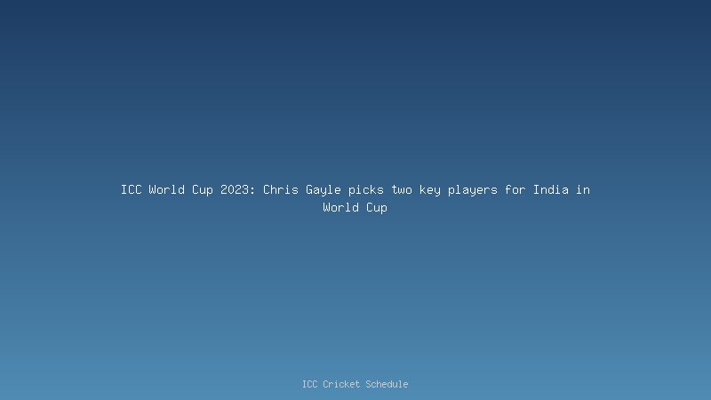 ICC World Cup 2023