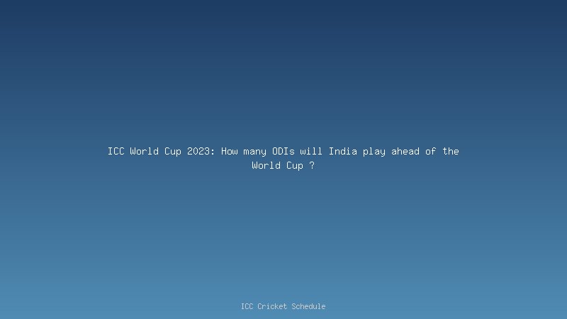 ICC World Cup 2023