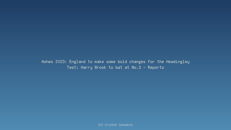 The Ashes 2023: England announced their Squad for the Test series against Ireland