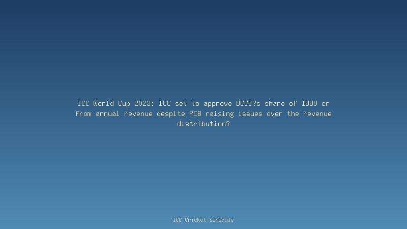 ICC World Cup 2023