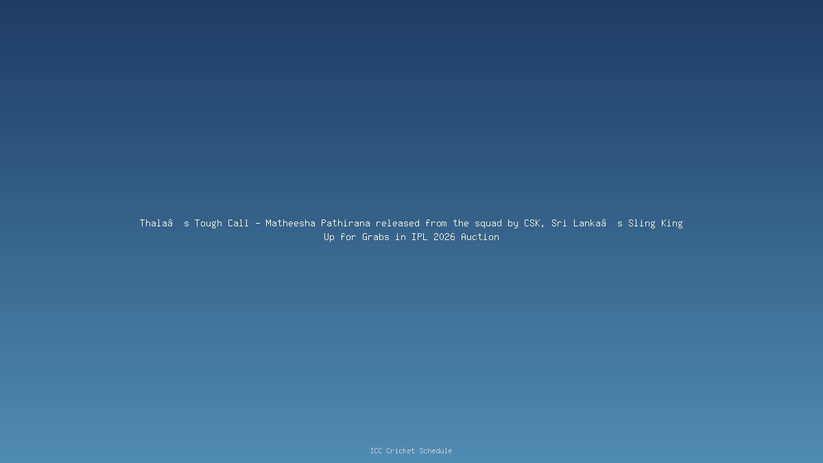 CSK set to release Matheesha Pathirana | Image Credits - ESPN & BCCI