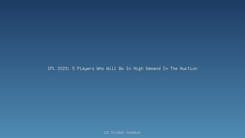 IPL 2023 mini auction