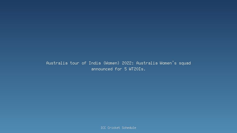 Australia tour of India 
