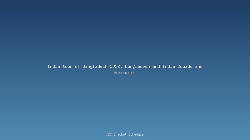India Vs Bangladesh in ASIA CUP