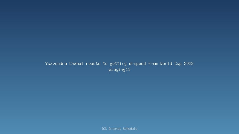 yuzi chahal - T20 World Cup