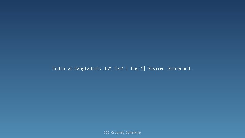 India vs Bangladesh 1st test review